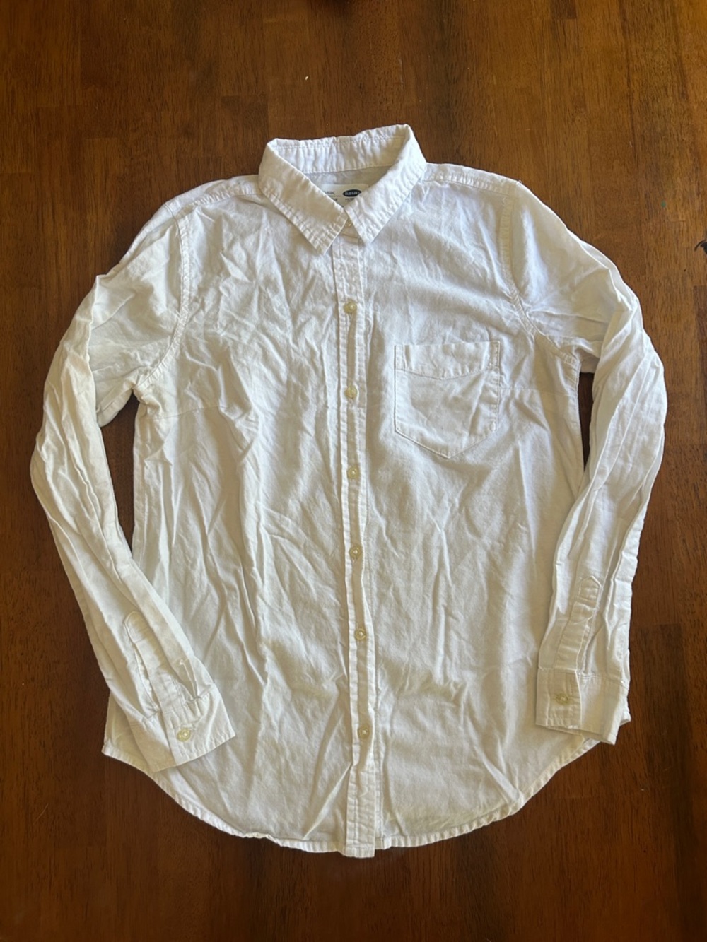 Old Navy White Cotton Button-Down Shirt with Chest Pocket